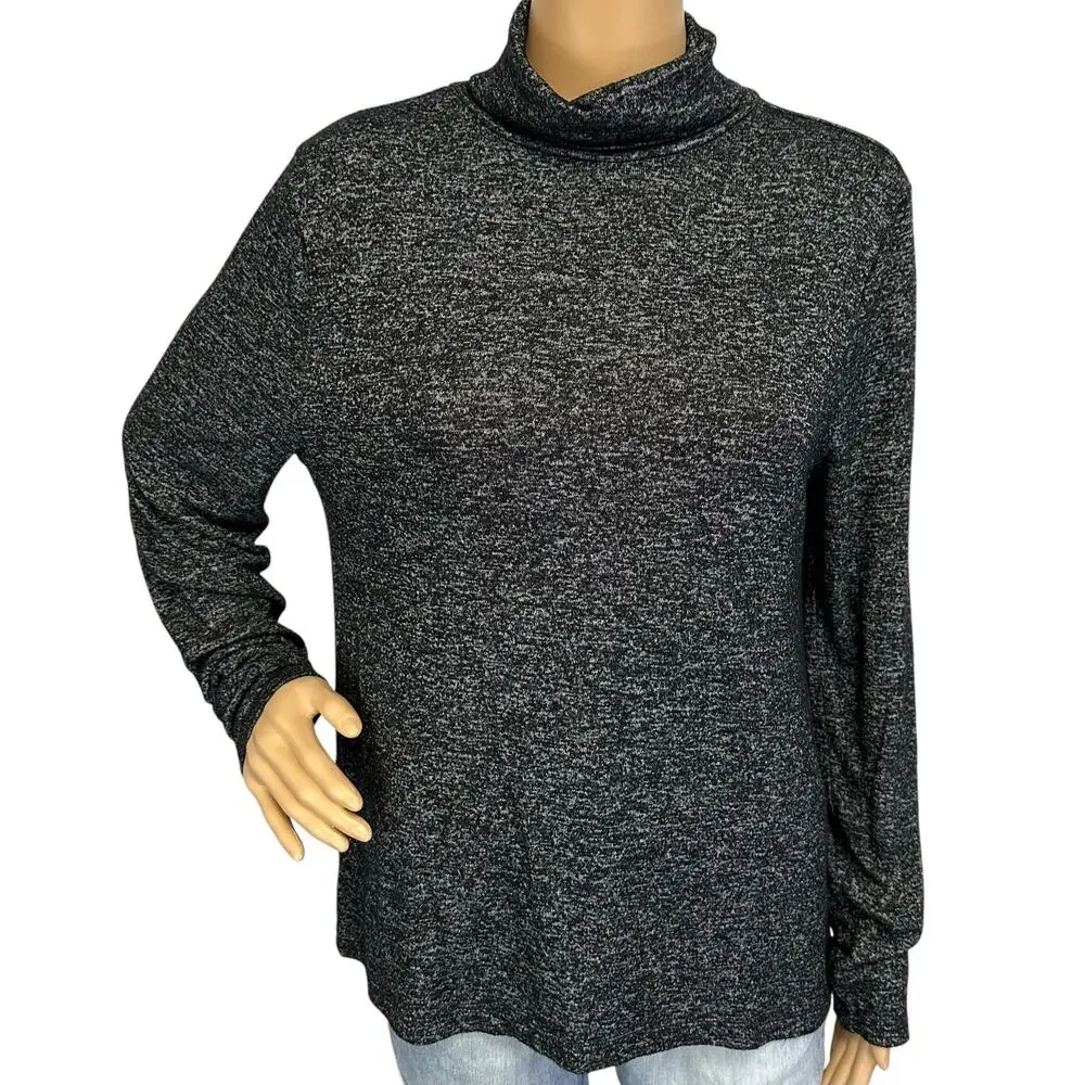 J. Crew Signature Cozy Yarn Turtleneck Sweater Charcoal Gray AS915 Size L